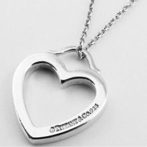 Tiffany & Co. Sterling Silver Sentimental Open-Heart Pendant 16 inches